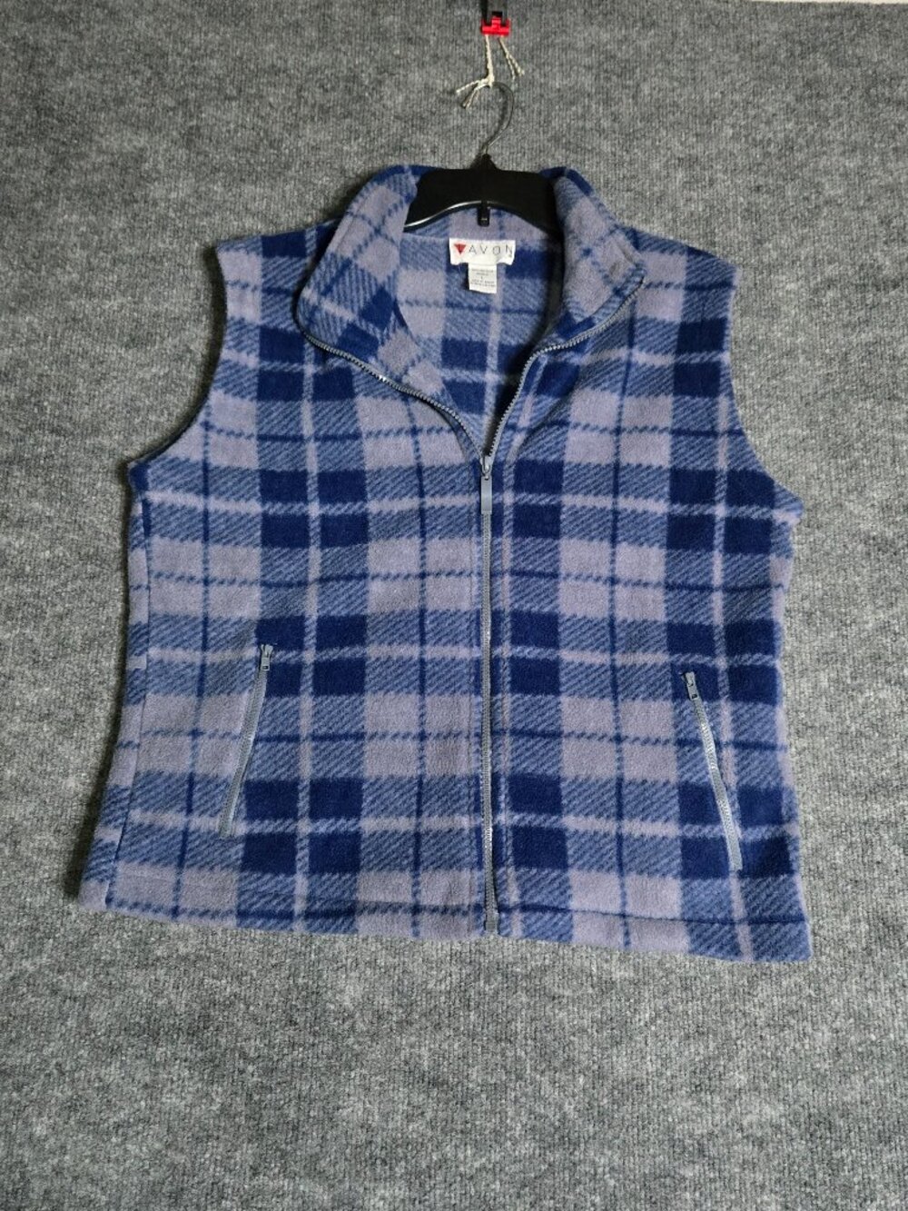 Lavon Full Zip Vest Women’s Large Blue/Gray Plaid